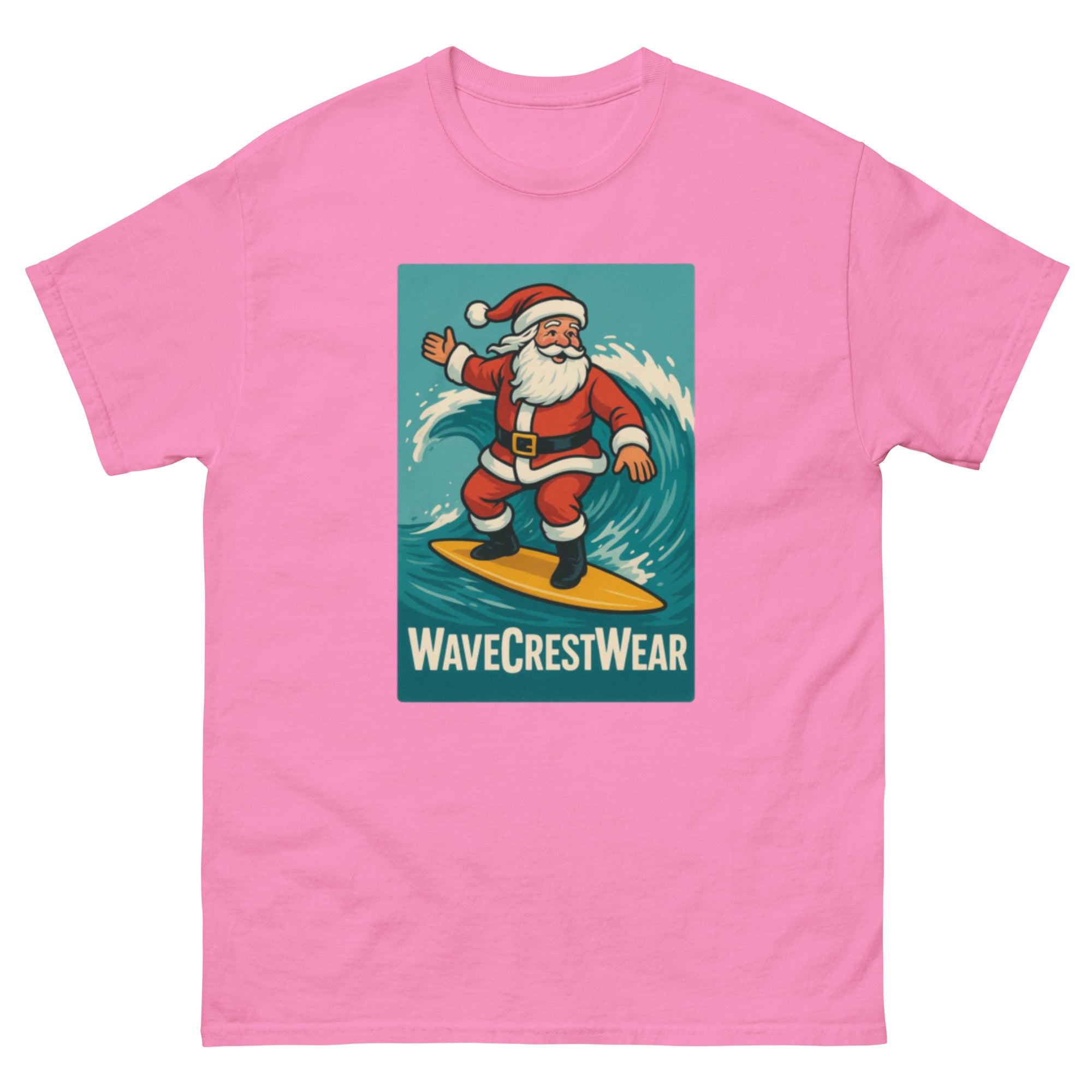 Limited Edition Wavecrest wear Santa on a Surfboard Unisex classic T Shirt - Wave Crest Wear