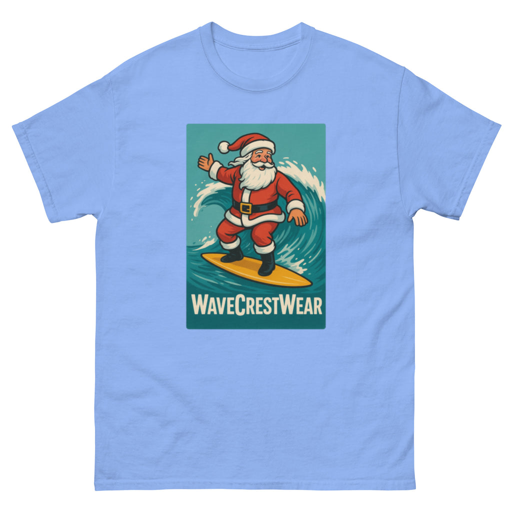 Limited Edition Wavecrest wear Santa on a Surfboard Unisex classic T Shirt - Wave Crest Wear