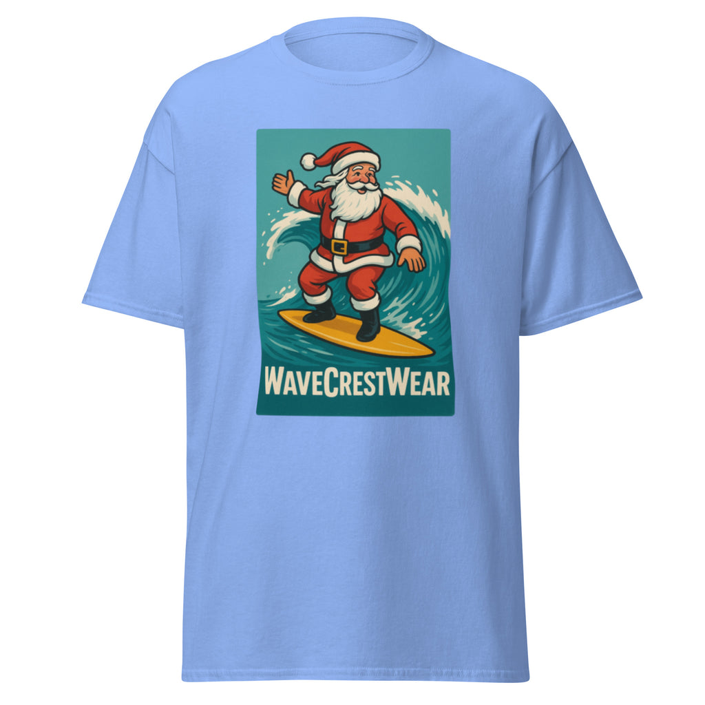 Limited Edition Wavecrest wear Santa on a Surfboard Unisex classic T Shirt - Wave Crest Wear