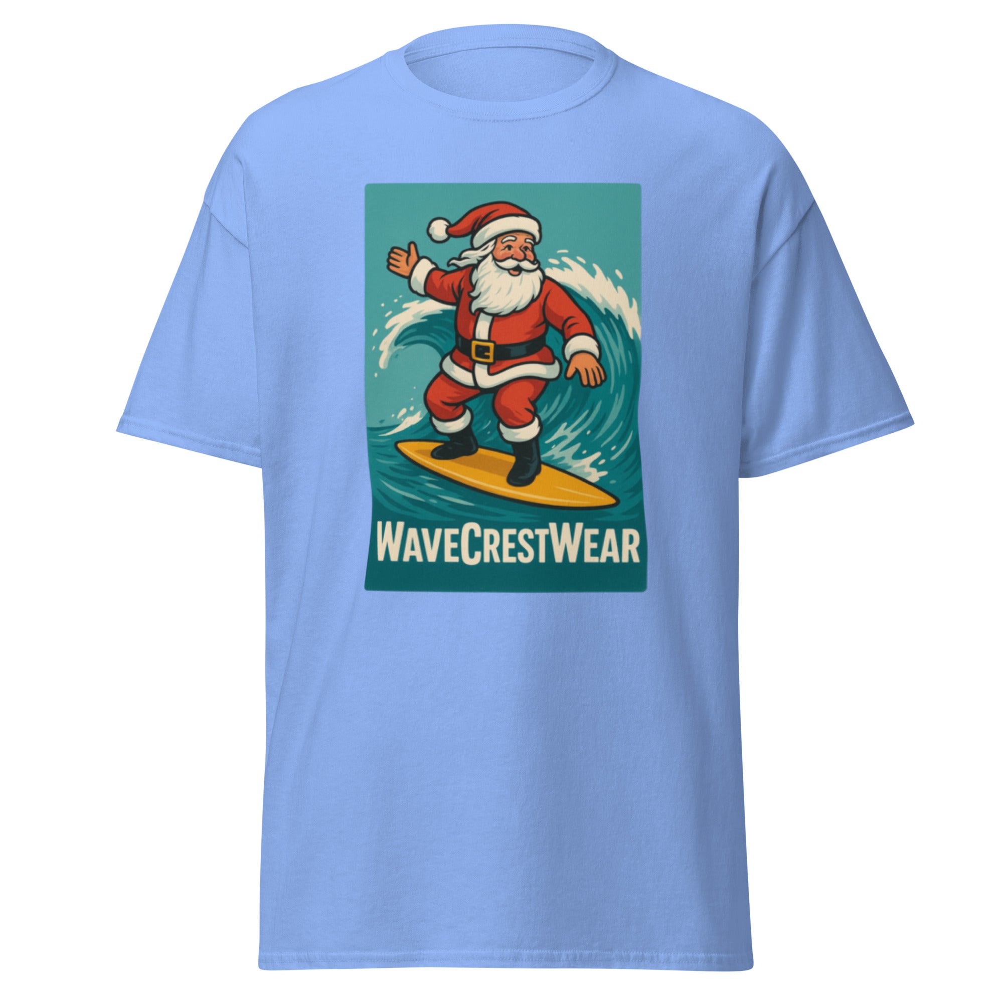 Limited Edition Wavecrest wear Santa on a Surfboard Unisex classic T Shirt - Wave Crest Wear