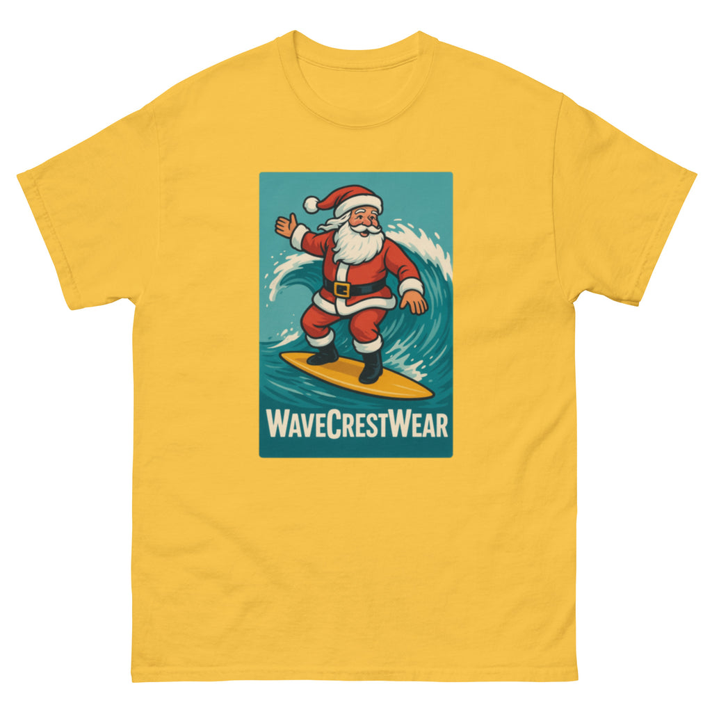 Limited Edition Wavecrest wear Santa on a Surfboard Unisex classic T Shirt - Wave Crest Wear