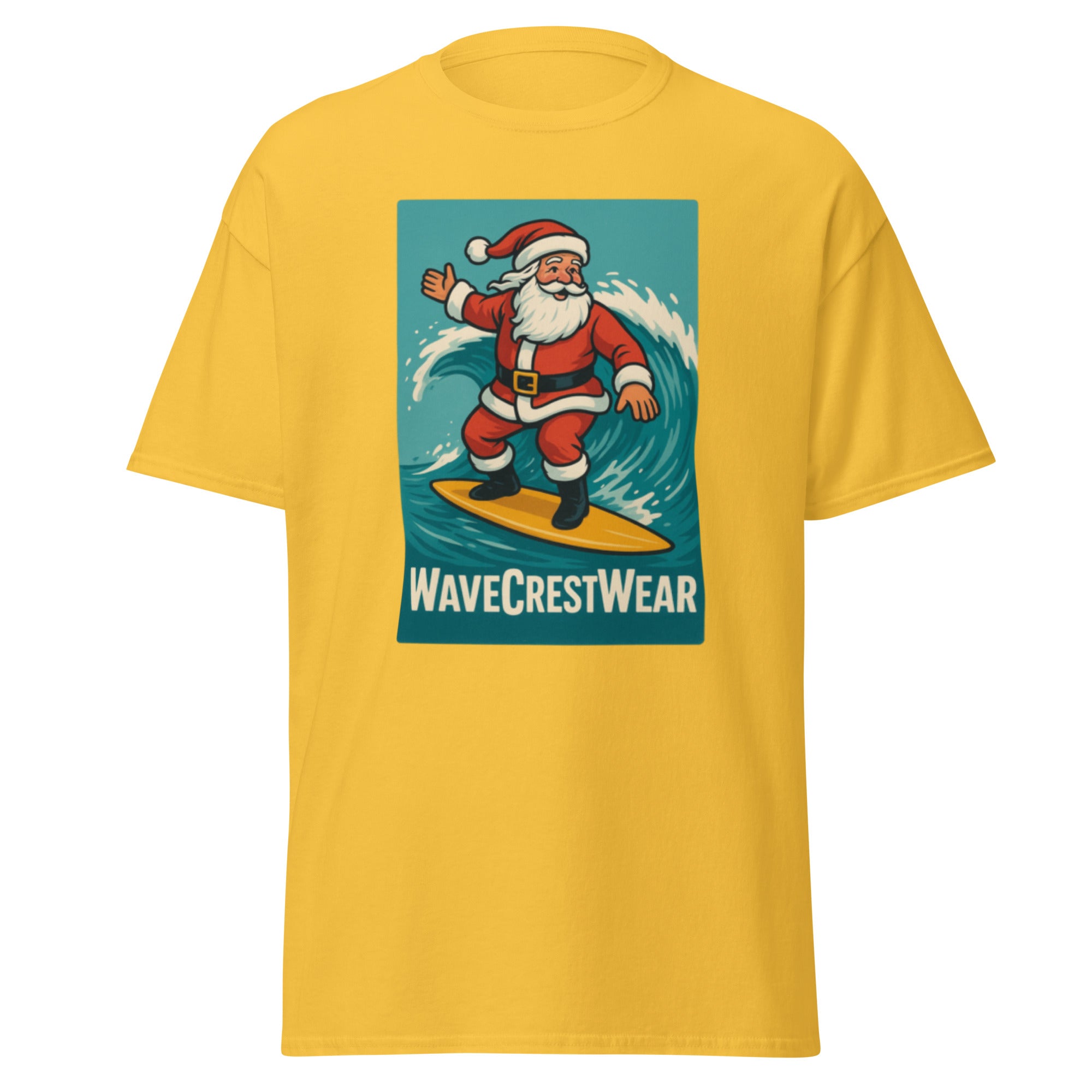 Limited Edition Wavecrest wear Santa on a Surfboard Unisex classic T Shirt - Wave Crest Wear