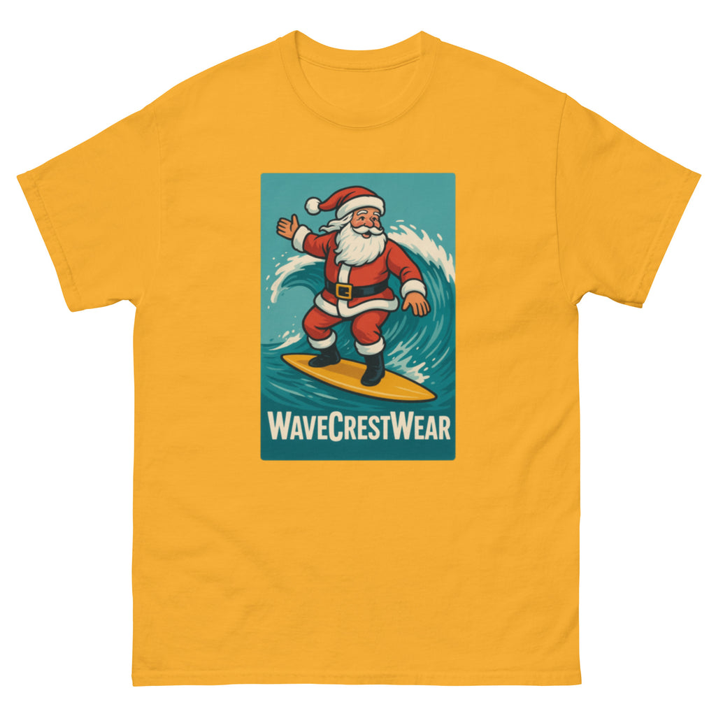 Limited Edition Wavecrest wear Santa on a Surfboard Unisex classic T Shirt - Wave Crest Wear