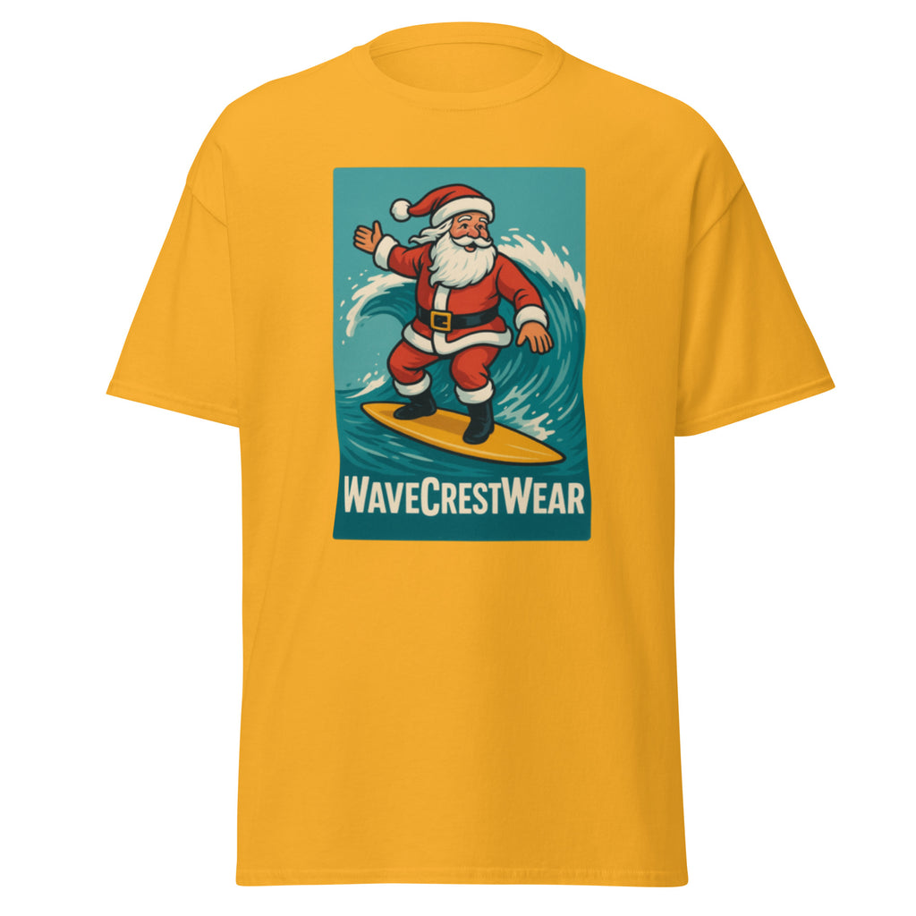 Limited Edition Wavecrest wear Santa on a Surfboard Unisex classic T Shirt - Wave Crest Wear