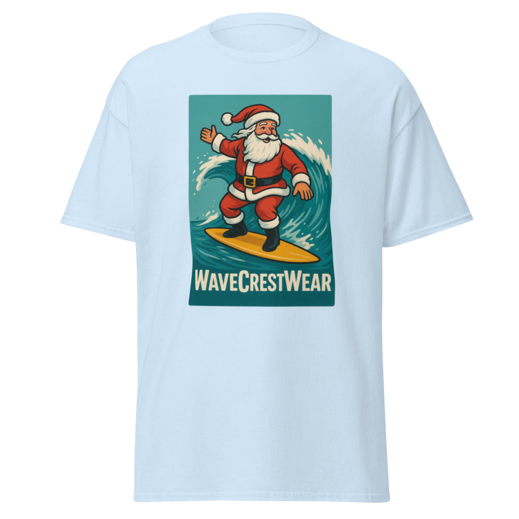 Limited Edition Wavecrest wear Santa on a Surfboard Unisex classic T Shirt - Wave Crest Wear