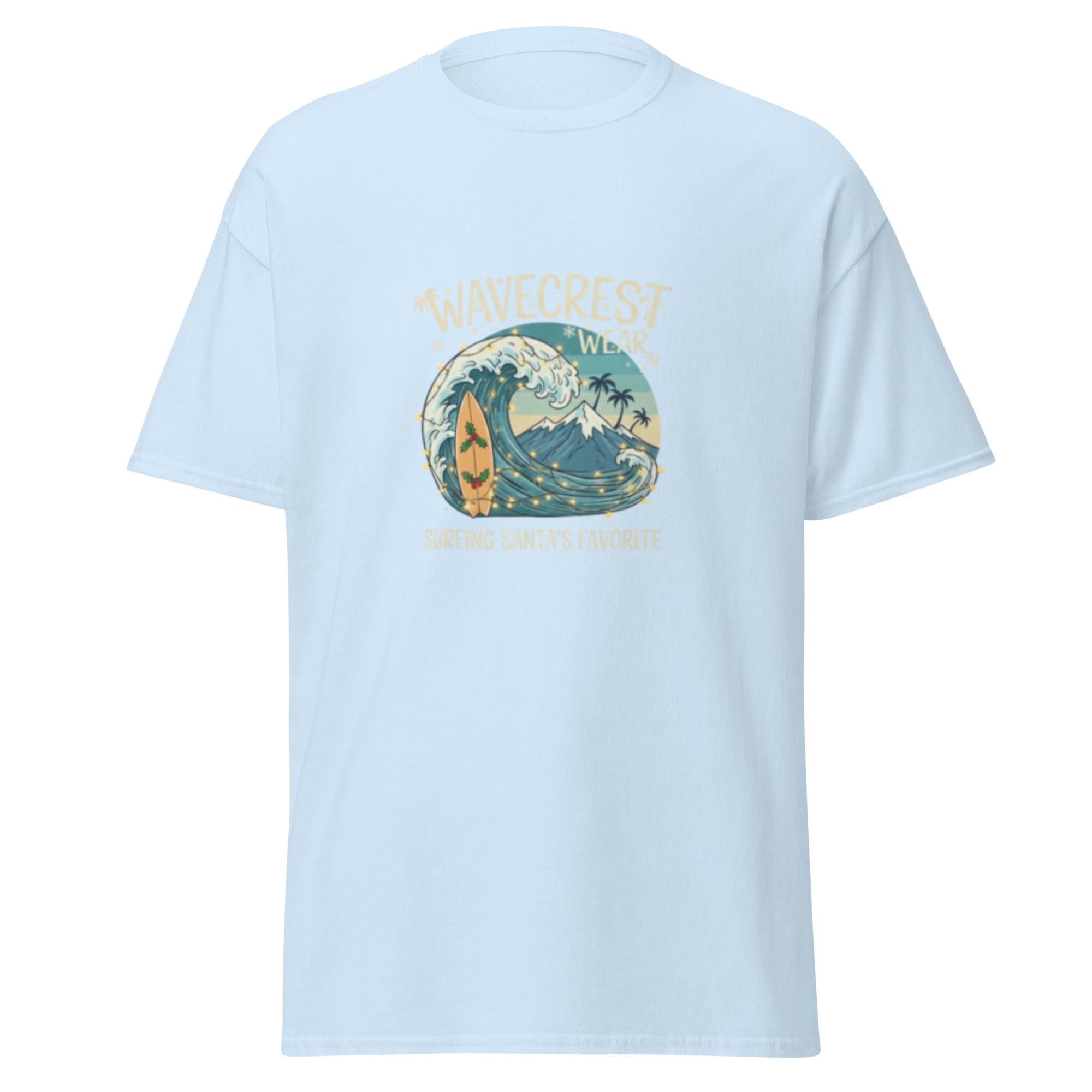 Unisex Christmas Santa surfing Favourite classic T Shirt - Wave Crest Wear