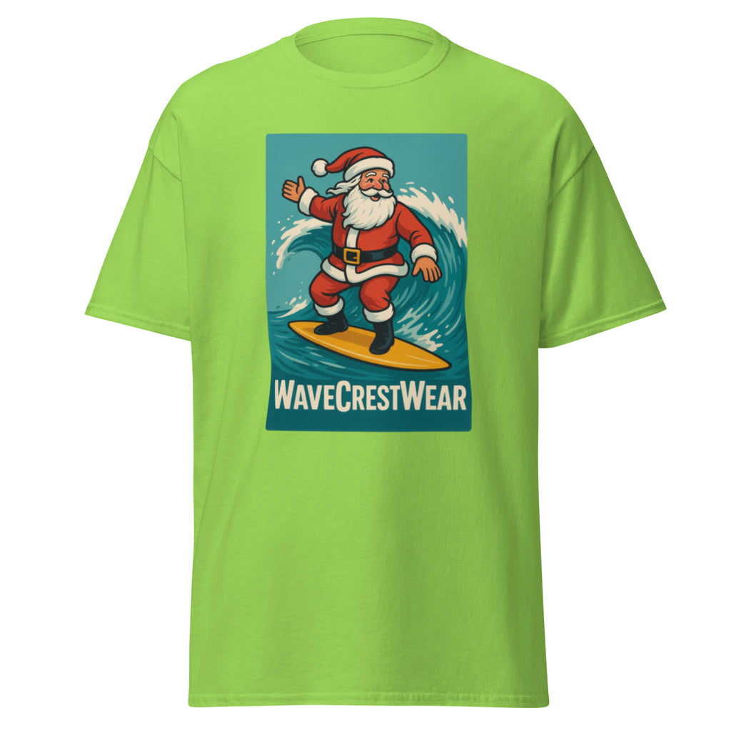 Limited Edition Wavecrest wear Santa on a Surfboard Unisex classic T Shirt - Wave Crest Wear