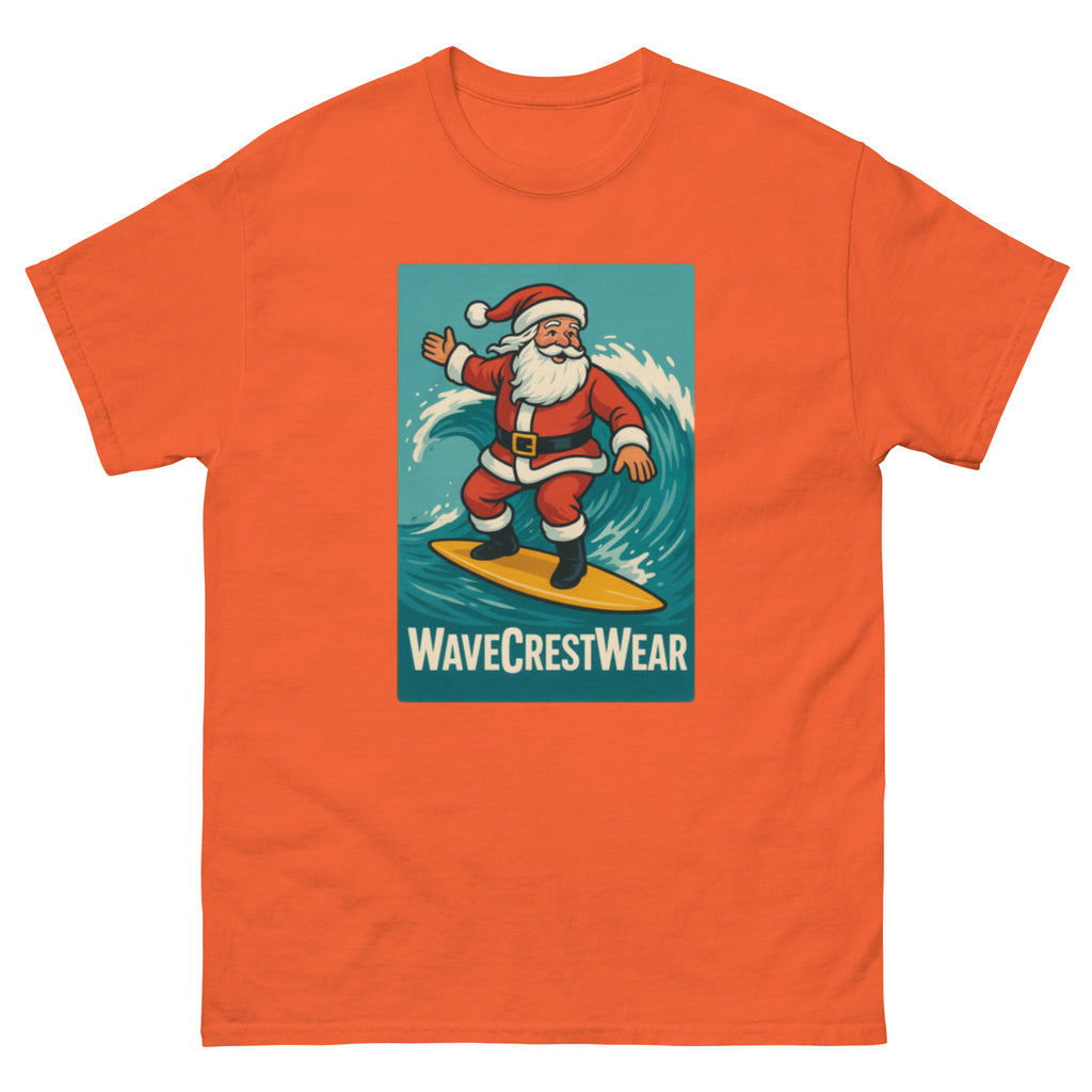Limited Edition Wavecrest wear Santa on a Surfboard Unisex classic T Shirt - Wave Crest Wear