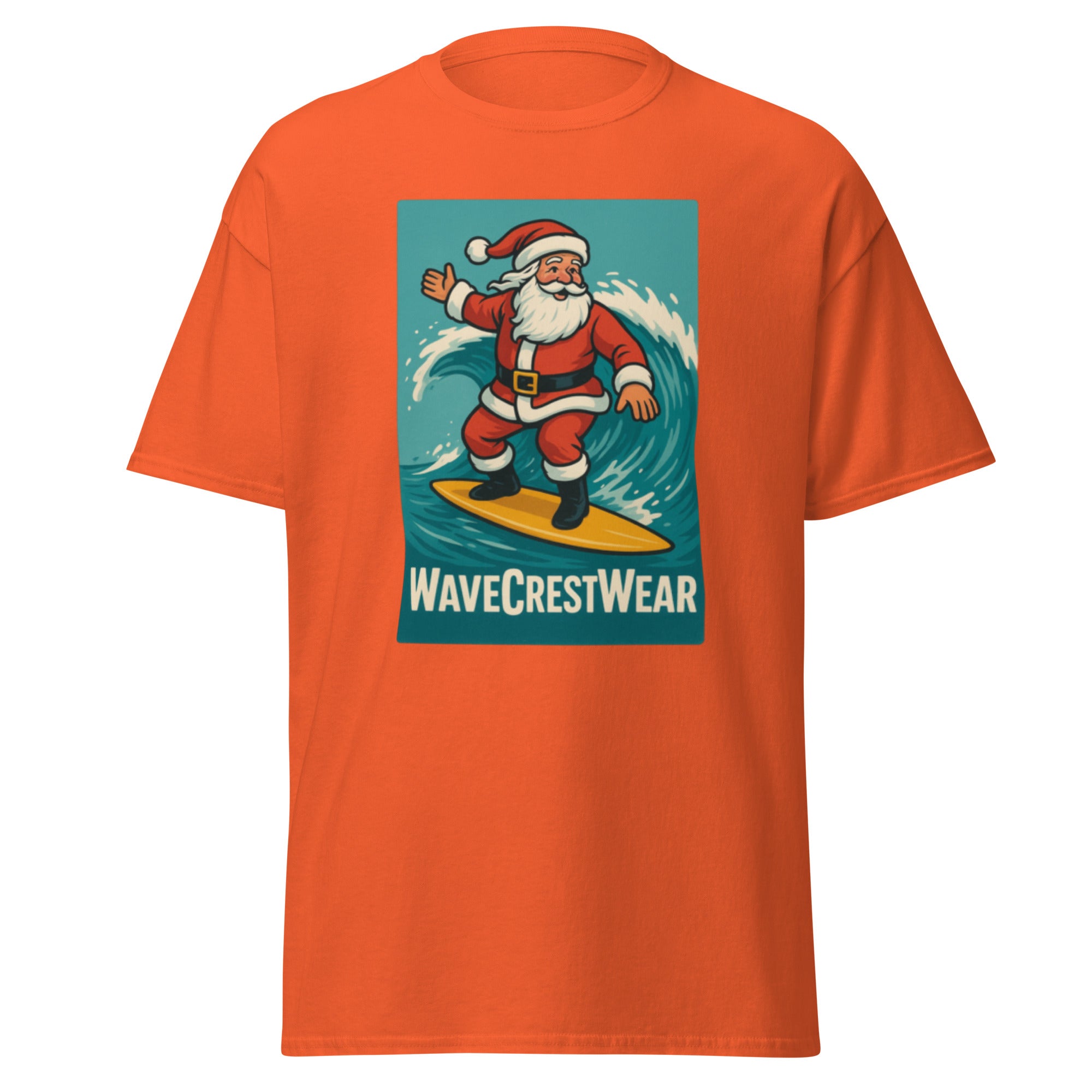 Limited Edition Wavecrest wear Santa on a Surfboard Unisex classic T Shirt - Wave Crest Wear
