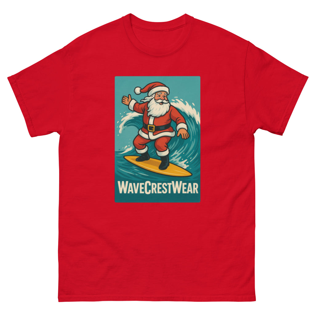 Limited Edition Wavecrest wear Santa on a Surfboard Unisex classic T Shirt - Wave Crest Wear
