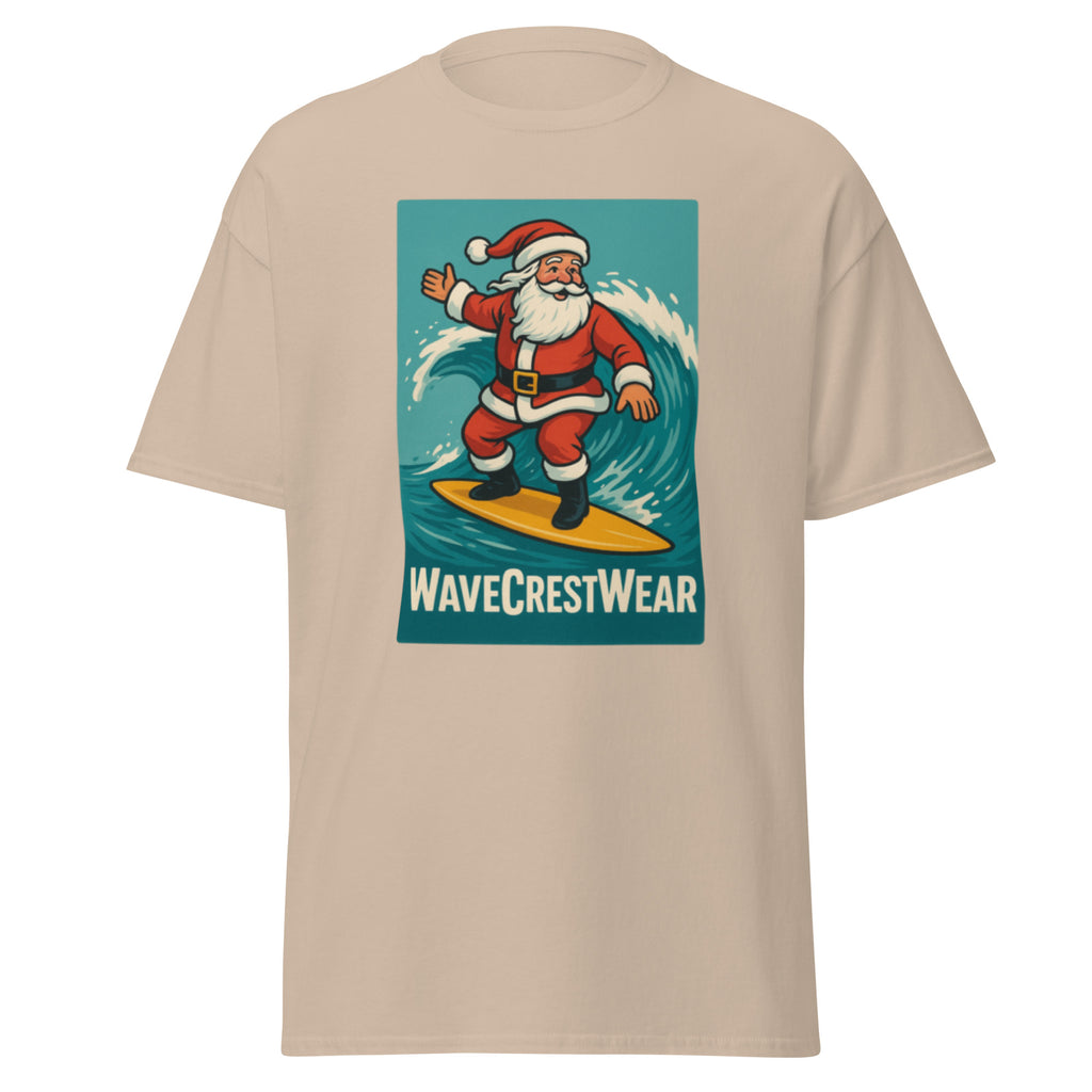 Limited Edition Wavecrest wear Santa on a Surfboard Unisex classic T Shirt - Wave Crest Wear