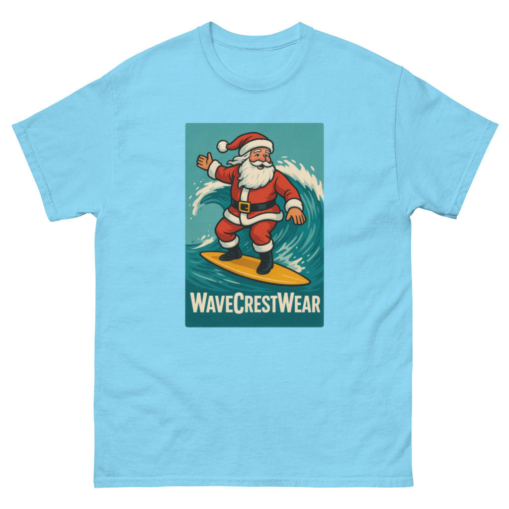 Limited Edition Wavecrest wear Santa on a Surfboard Unisex classic T Shirt - Wave Crest Wear