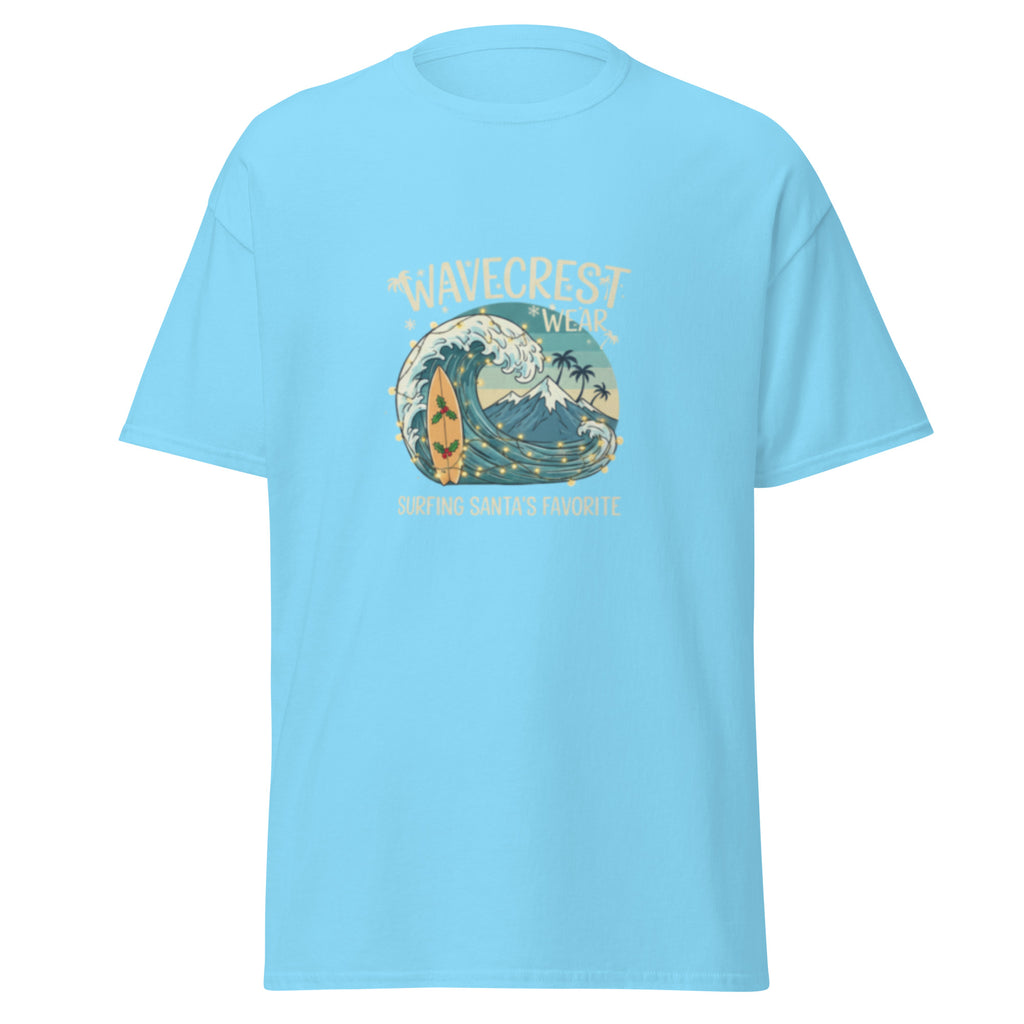 Unisex Christmas Santa surfing Favourite classic T Shirt - Wave Crest Wear