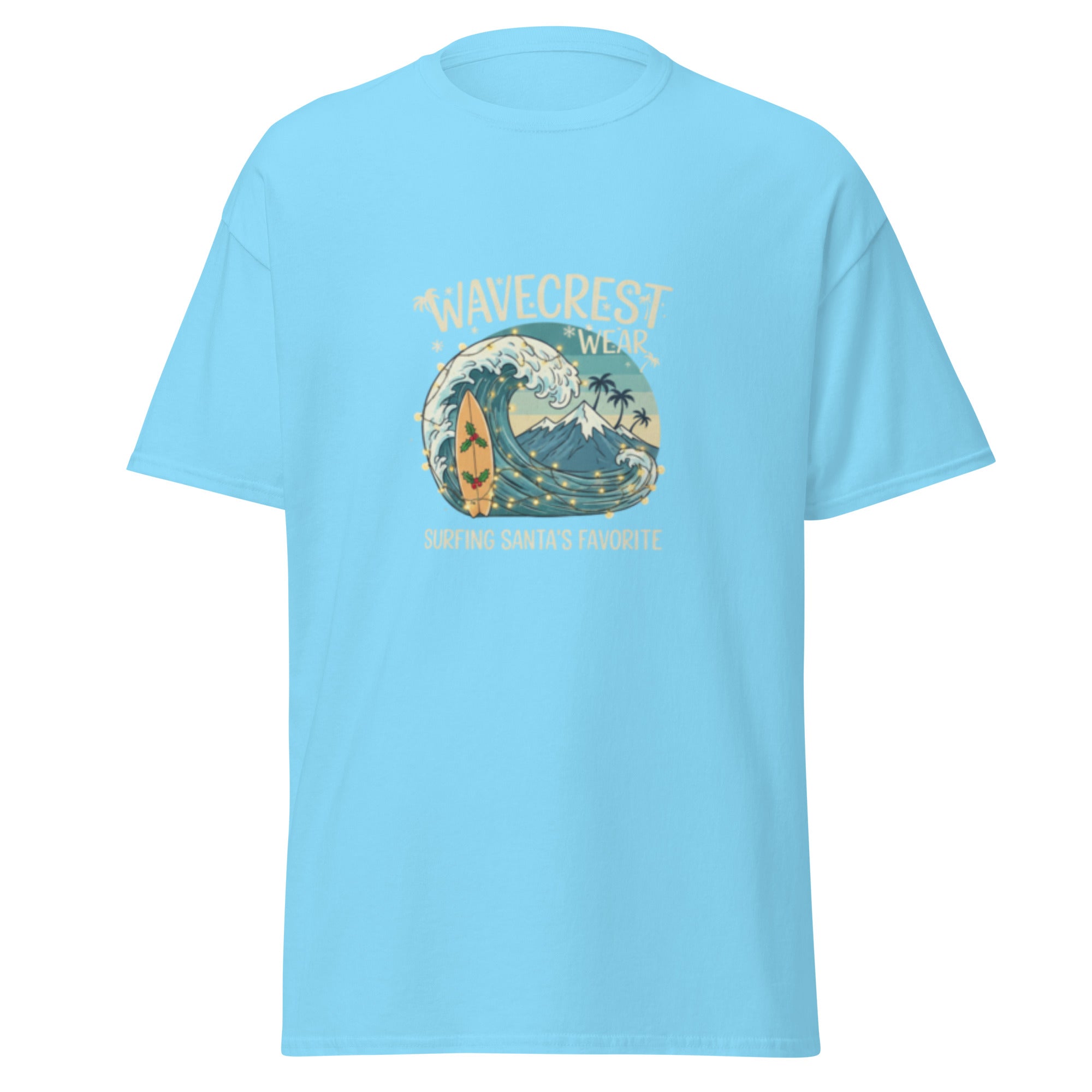 Unisex Christmas Santa surfing Favourite classic T Shirt - Wave Crest Wear