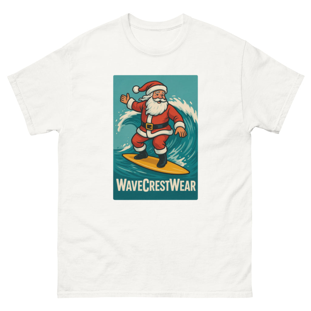 Limited Edition Wavecrest wear Santa on a Surfboard Unisex classic T Shirt - Wave Crest Wear