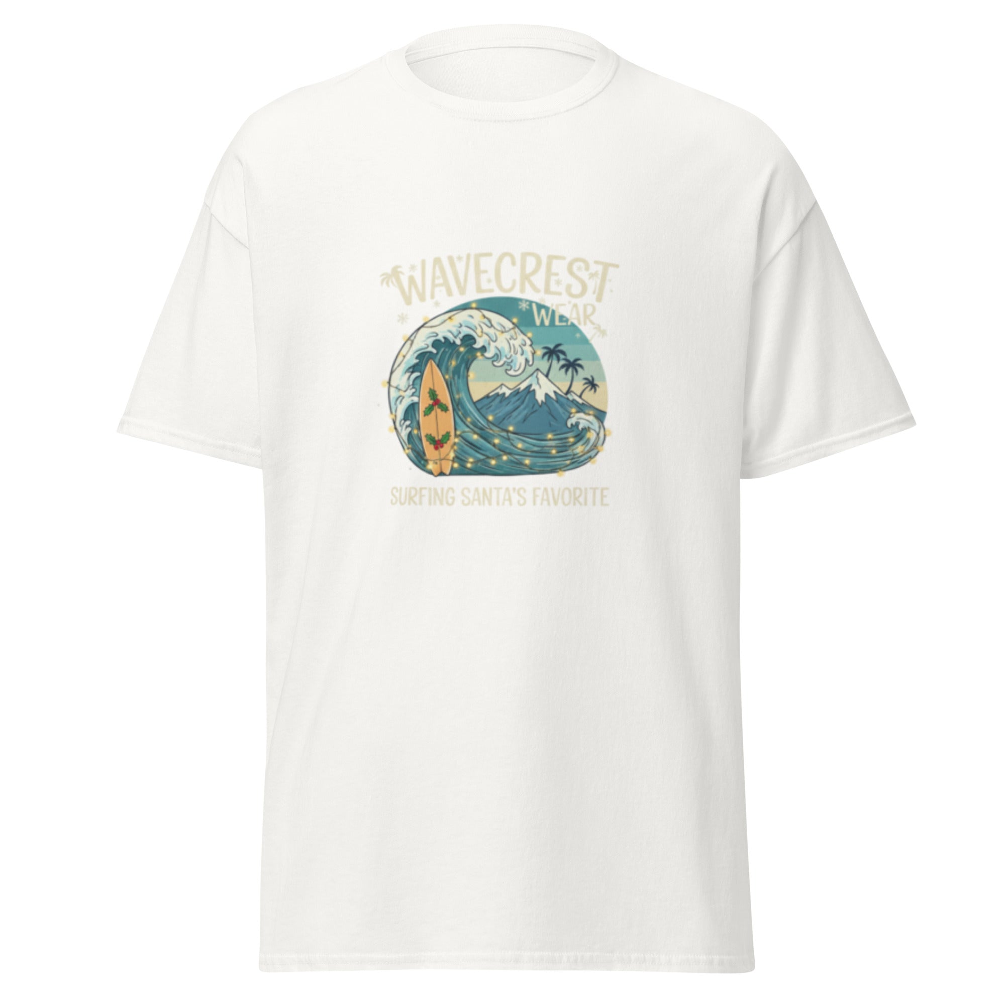 Unisex Christmas Santa surfing Favourite classic T Shirt - Wave Crest Wear